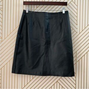 Clio Genuine Leather Women's Pencil Skirt Back Zip
Lined Casual Black Size 10